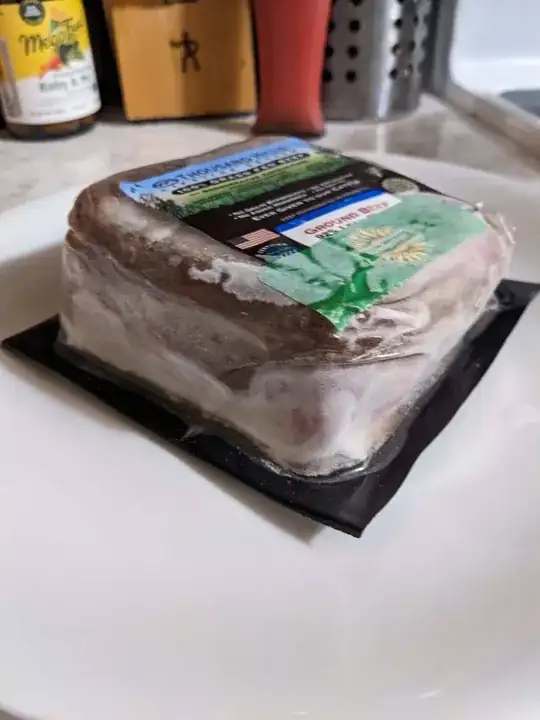 out of freezer side shot