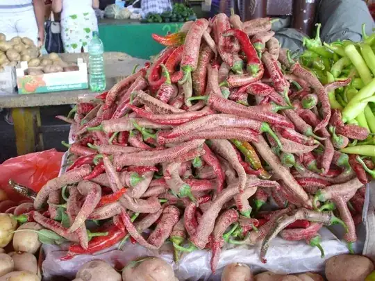The chiles in a Serbian market.