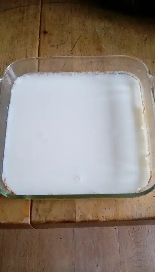 Baked milk after removing the skin.