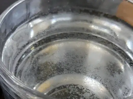 Close up of silicone ice cube scum