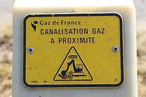 Marker plate translating to High pressure gas pipeline underground