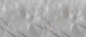 Refined location of a trail using LIDAR imagery.