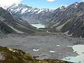 Terminal moraine, Muller glacier, New Zealand