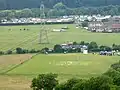 Aerial view of cricket grounds in England.