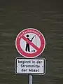 Fishing forbidden area sign in Germany
