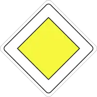 Panneau route prioritaire