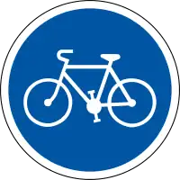 Piste ou bande cyclable obligatoire pour cycles sans side-car ou remorque (B22a). traffic_sign=FR:B22a