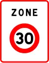 B30. Entrée d'une zone à vitesse limitée à 30 km/h.