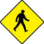 Ireland pedestrian warning sign