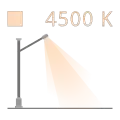 Illustration of a street lamp with a color temperature of 4500 K.