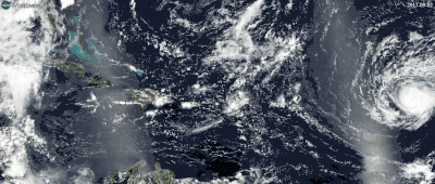 Animated satellite view of Hurricanes Irma and Jose between 2 and 9 September.