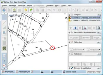 Au centre du cercle rouge, dernier clic, sur la planche géo-référencée
