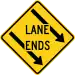 US "lane ends" sign