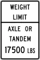 United States, Texas: maxaxleload=17500 lbs maxbogieweight=17500 lbs