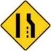 US "lane reduction ahead sign" sign