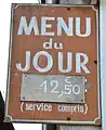 "Menu du jour" (special offer for lunch)