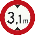 Netherlands (sign used for values <&nbsp;4 m): maxheight=3.1 (use a period as decimal separator, not a comma)