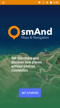 (1) The start screen of OSMAnd