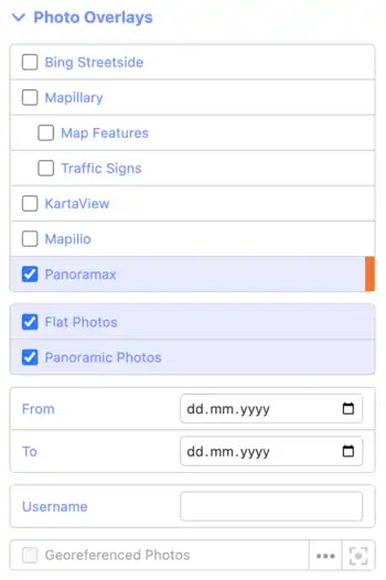 Screenshot from 2.10.2024 of how to access Panoramax images in the iD editor for OpenStreetMap