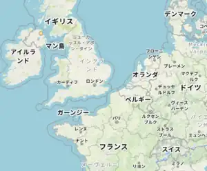 A map of Europe in Japanese