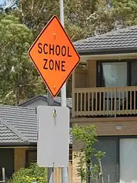 A school zone in Australia (traffic_sign=hazard + hazard=school_zone)