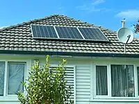 Solar panels on a rooftop in New Zealand