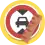 Icon of the AddMaxPhysicalHeight quest showing a black car inside of a "maximum height" street sign (black triangles both at the top and bottom pointing to each other inside of a red circle) with a brown ruler on a yellow background
