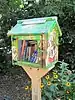 Street book exchange Little Free Library Bennett Park Hudson Heights Manhattan
