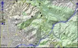 TopOSM showing the hills east of Oakland and Berkeley, CA.