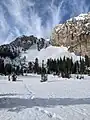 Two couloir ending on saddles