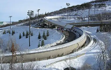 Curves 11 and 12 on the Utah Olympic track near Park City, Utah