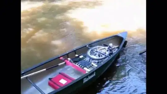 Folding bike on a canoe