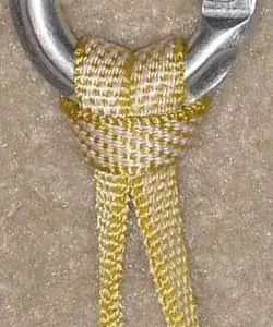 sling girth hitched to carabiner