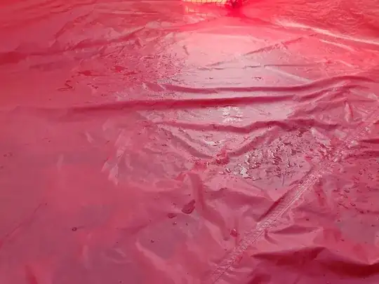 Water inside the tent itself