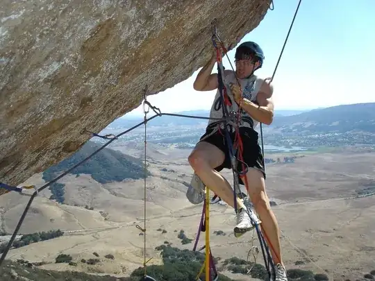 Climber using aid