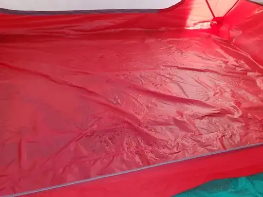 Water inside the tent itself 2