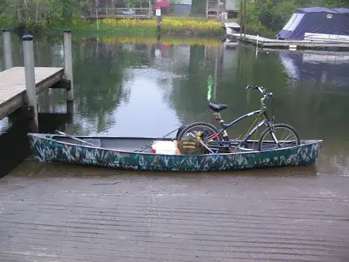 Another bike on a canoe