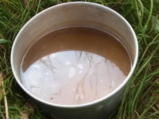 Brown water with film
