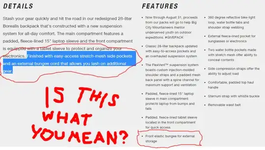 North Face product features page