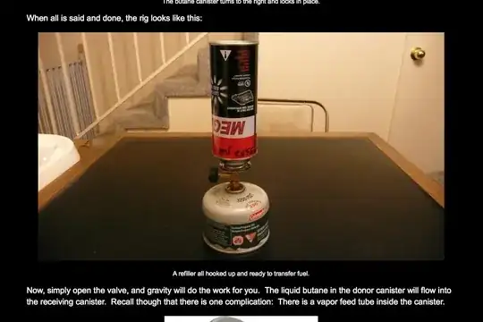 Canister filling up