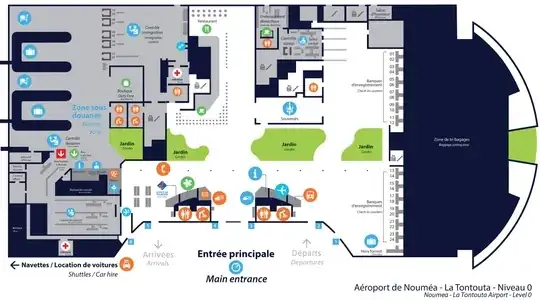 Map of the airport from www.tontouta-aeroport.nc