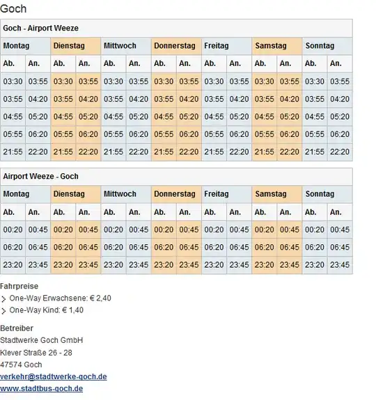 bus timetable