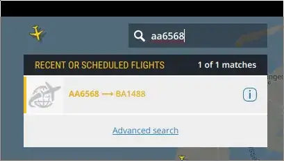 Flightradar search