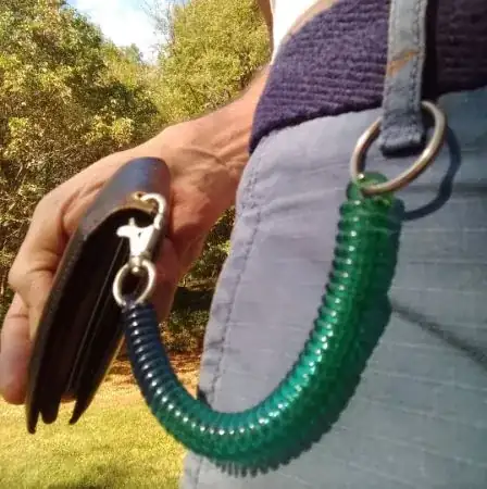 wallet connected through plastic coil