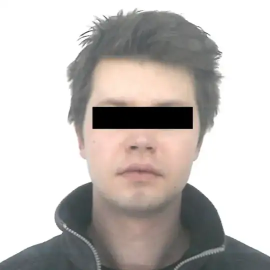 censored visa application photo