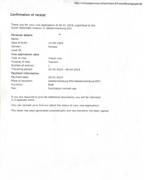 the receipt of submission fee