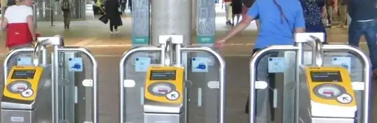 Barriers with printed tickets readers