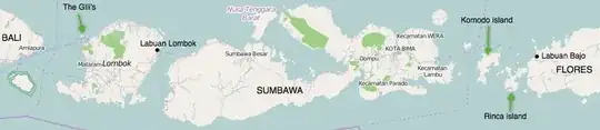 Map of Bali, Lombok, Sumbawa & Flores