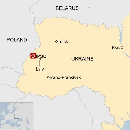 map showing IPSC near Lviv in western Ukraine