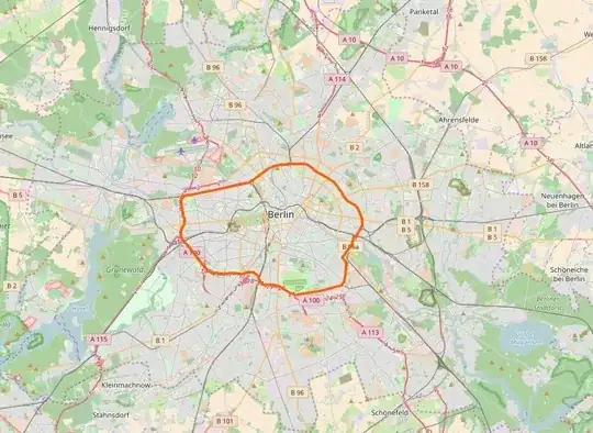 OSM-Karte der Berliner Umweltzone, Lizenz: (ODbL), (CC BY-SA) OpenStreetMap-Mitwirkende